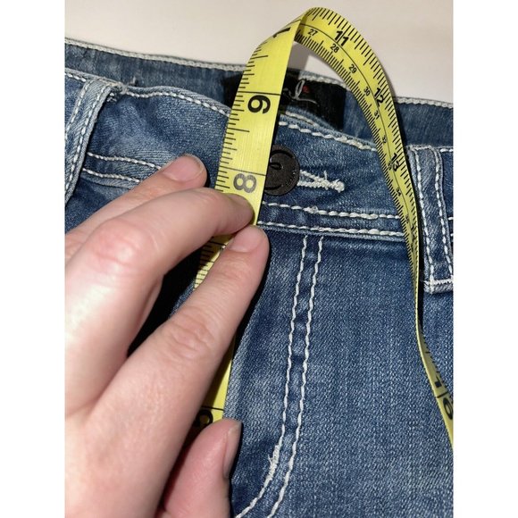 Earl Jeans Cuffed Denim Shorts Sz 6 Medium Wash - Picture 5 of 6